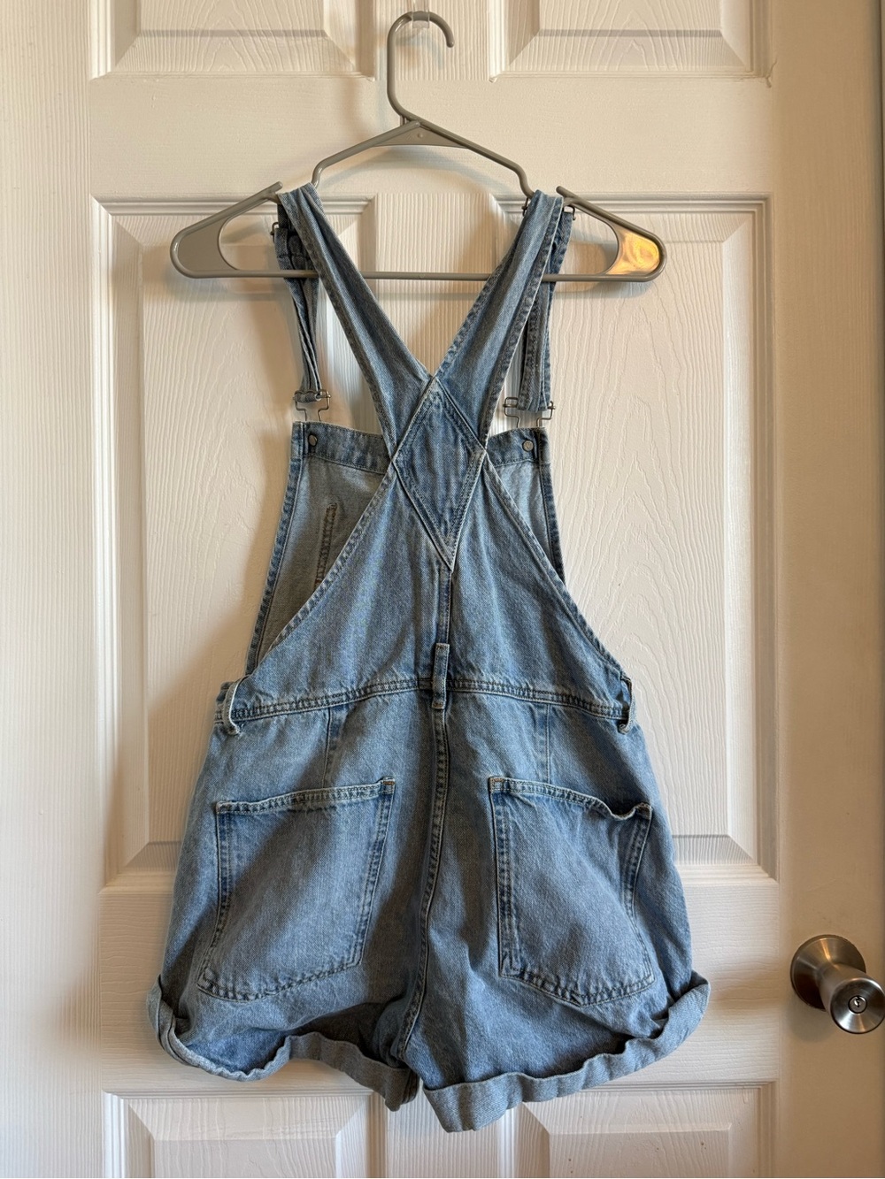 We The Free Light Blue Denim Short Overalls - Picture 3 of 3